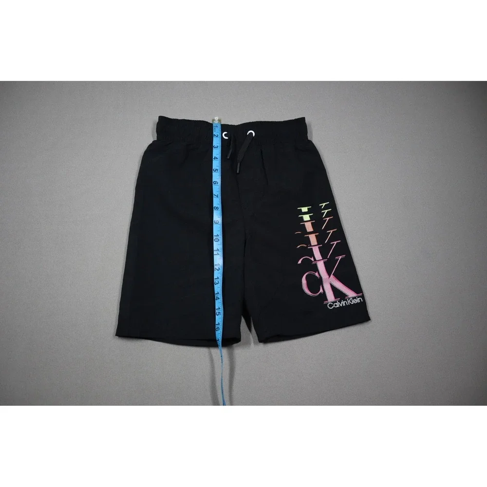 Calvin Klein Big‎ Boys Ombre Logo Swim Trunks - Black - Size Small